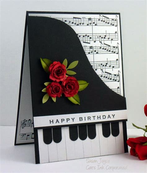 Cat S Ink Corporated Grand Piano Handmade Birthday Cards Happy