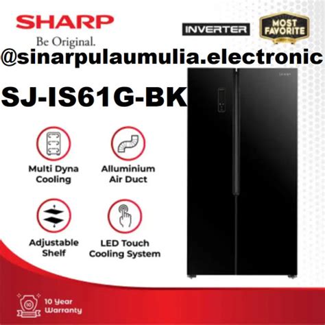 Jual Sharp Kulkas Pintu Side By Side L Inverter Sj Is G Bk Is