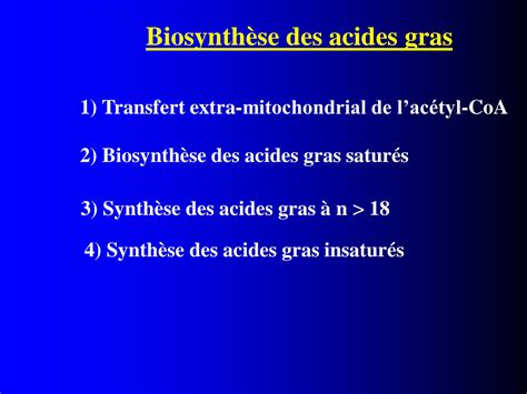 Solution Ch Partie Biosynthese Des Acides Gras Biochemistry