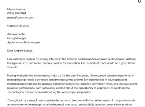 Amazon Cover Letter Examples With In Depth Guidance