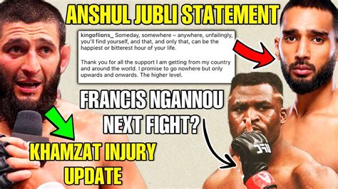 Anshul Jubli First Statement After Ufc Khamzat Injury Update