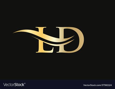 Gold ld letter logo design ld logo design ld logo Vector Image