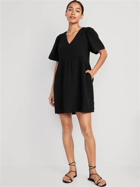 Flutter Sleeve Textured Mini Swing Dress Old Navy