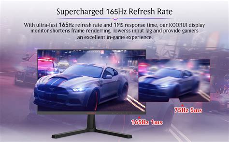 Koorui 24 Inch Computer Monitor Fhd 1080p Gaming Monitor 165hz Va 1ms