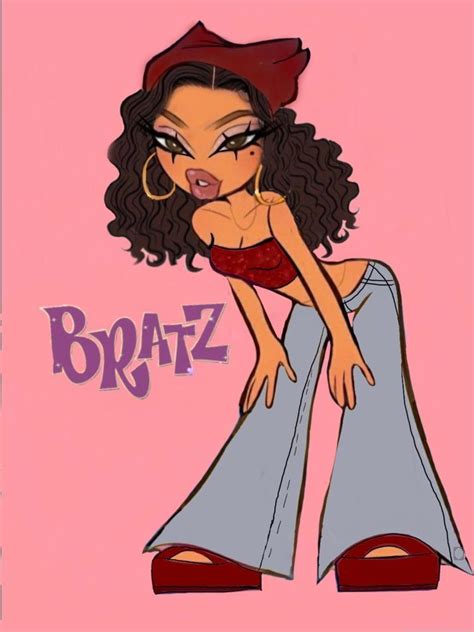 Pin Galactajay 🦋 Black Bratz Doll Curly Hair Cartoon Cute Art Styles