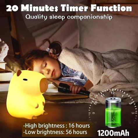 Capybara Veilleuse Enfants Capybara Touch Control Lampe De Chevet