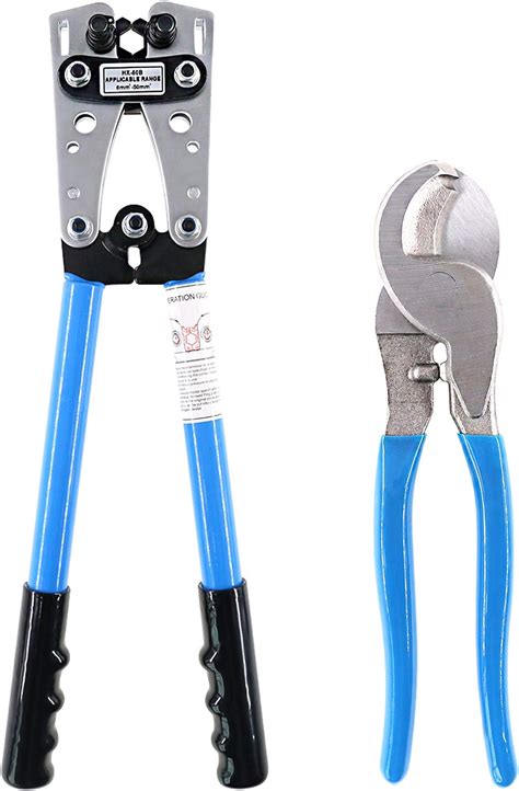 Glarks 2Pcs Wire Crimper Terminal Crimping Tool Cable Lug Crimper Cu Al