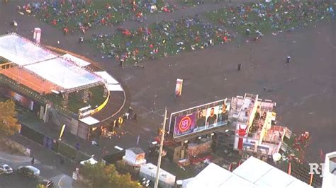 Aerial Video Of The Route 91 Harvest Festival Shooting Site Youtube