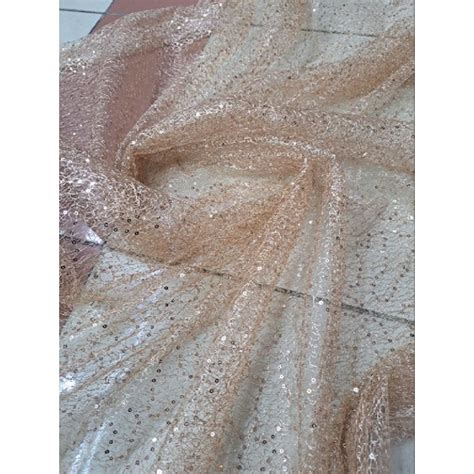 Jual Cod Bahan Kain Tulle Spider Jaring Payet Spaengle Tille Jaring