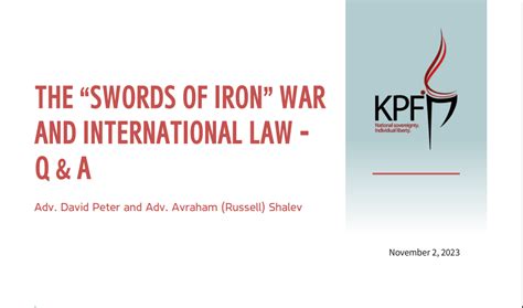The Swords Of Iron War And International Law Kohelet