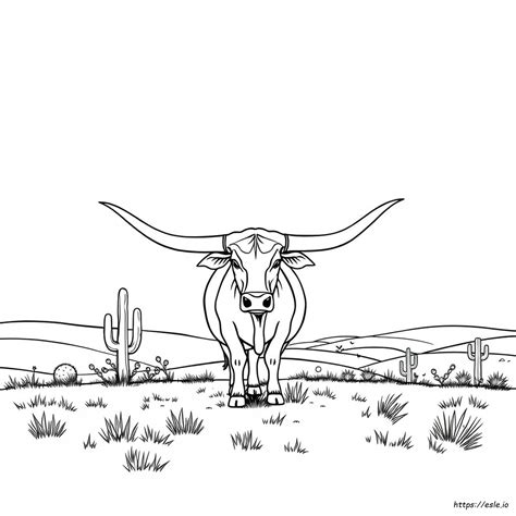 Texas Longhorn Coloring Sheet