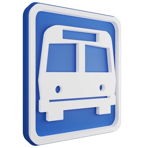 Free D Render Bus Stop Sign Icon Isolated On Transparent Background