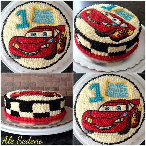 Cars Vanilla Cake With Lemon Buttercream Pasteles De Cars Pasteles De Bautizo Pastel De Fiesta