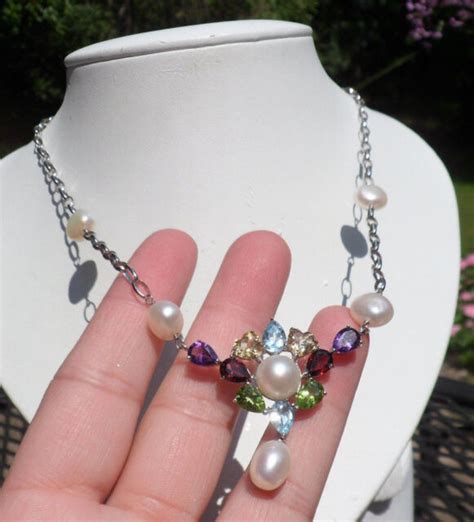 Ross Simons Sterling Silver Cultured Freshwater Pearl Multi Gemstone