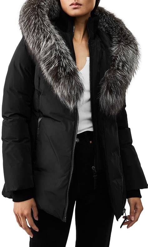 Mackage Adali Silver Fox Fur Trim Down Coat Shopstyle