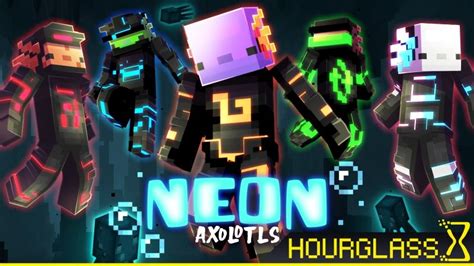 Neon Axolotls By Hourglass Studios Minecraft Skin Pack Minecraft