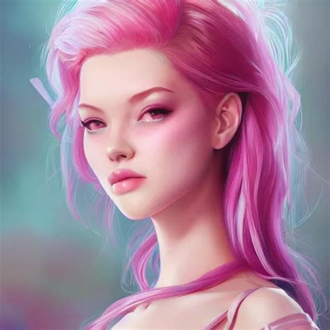 Teen Girl Pink Hair Gorgeous Amazing Elegant Stable Diffusion