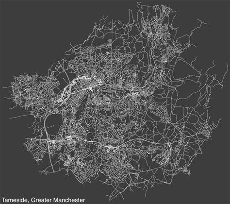 Cartina Stradale Del Comune Metropolitano Di Manchester Illustrazione