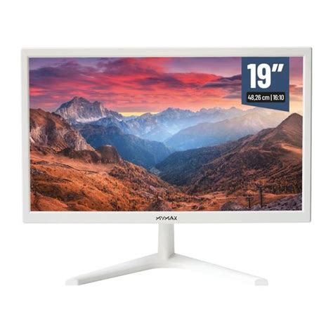 Monitor 19 HD LED 60hz HDMI VGA 3 6ms Branco MYMAX Monitor