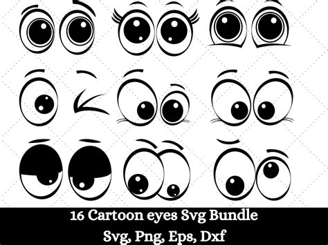 Cartoon Eyes Svg Comic Book Eyes Svg Bundle Googly Eyes Out Line