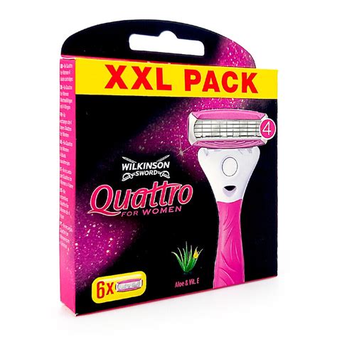 12 X Wilkinson Quattro For Women Rasierklingen Klingen Mit Aloe Und