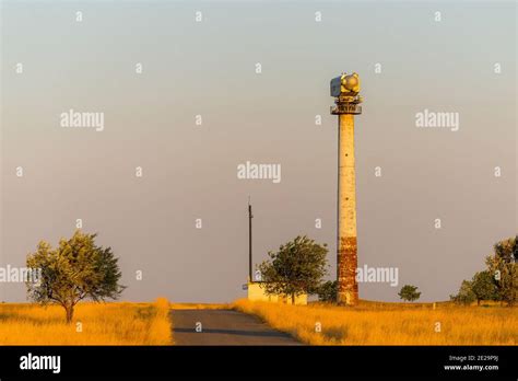 Old Abandoned Wind Turbines In The Desert Landscape Stock Photo Alamy