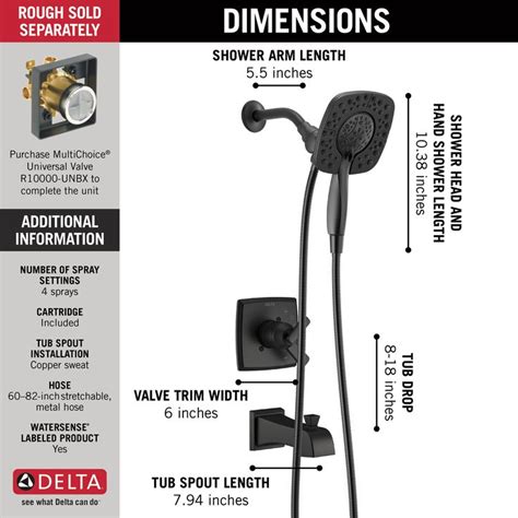 Delta Ashlyn 17 Series Single Handle 2 In 1 Tub Shower Faucet In