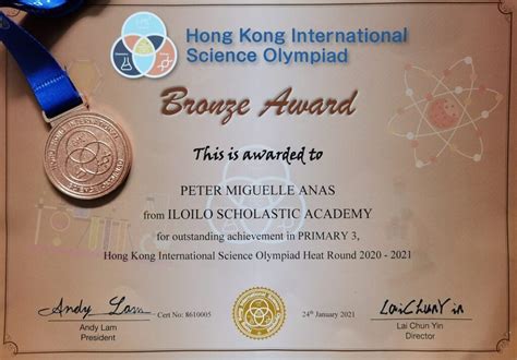 Peter Miguelle Anas Wins Bronze In Hong Kong International Science