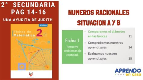 2 Secundaria 2023 FICHA 1 ARITMÉTICA Pag 14 16 NÚMEROS RACIONALES