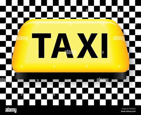 Taxi Sign With Checkered Background Stock Vector Image And Art Alamy