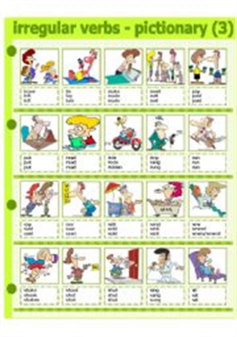 IRREGULAR VERBS PICTIONARY 3 PART 3 ESL Worksheet By Evadp75