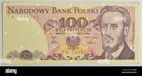 Polish Currency 100 Zlotys Banknote Stock Photo Alamy