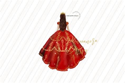 Red Princess Quinceanera Clipart Graphic By Sunflowerlove · Creative Fabrica