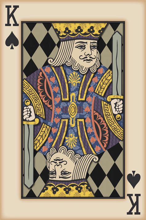 Playing Card Wall Art, Playing Card Print, Man Cave Decor, king of Spades - Etsy