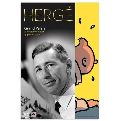 Affiche de l Exposition d Hergé au Grand Palais Tintin 24062 40x60cm