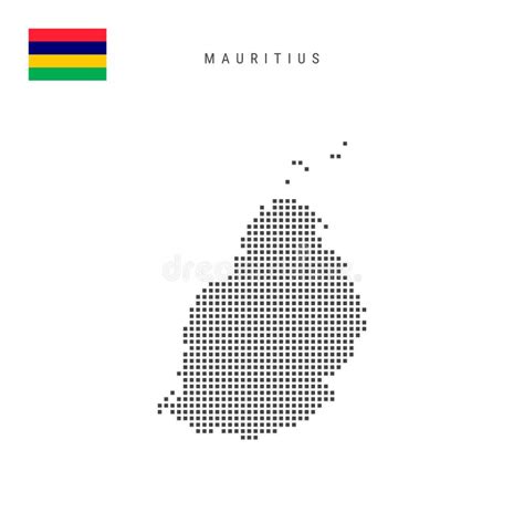 Pixel Map Of Mauritius Vector Dotted Map Of Mauritius Isolated On