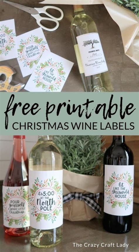 Free Christmas Wine Labels For Bottles Printables Artofit