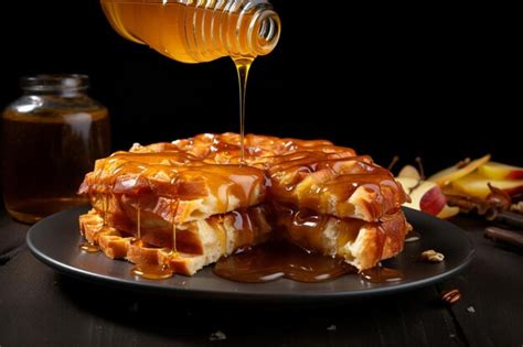 Apple Pie With A Honey Drizzle Premium Ai Generated Image