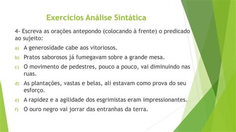 Exercicios Analise Sintatica Ppt