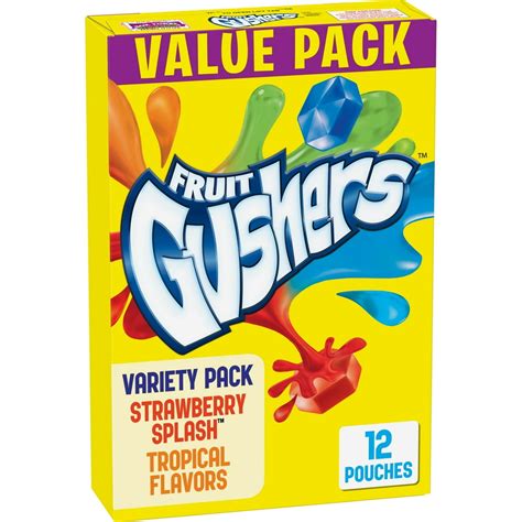 Fruit Snacks Gushers Variety Snack Pack 12 Pouches 0 9 Oz Each