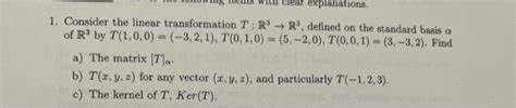 Solved 1 Consider The Linear Transformation T R3→r3