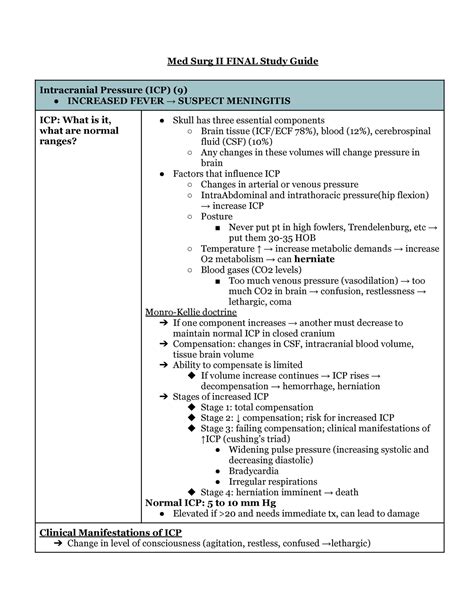 Med Surg II Final Study Guide Med Surg II FINAL Study Guide