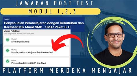 🔴kunci Jawaban Post Test Modul 1 2 3 Penyesuaian Pembelajaran Dengan