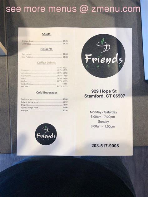 Online Menu of Friends Cafe Restaurant, Stamford, Connecticut, 06907 - Zmenu