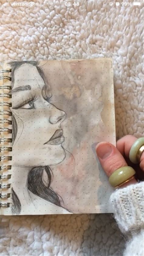 Side Profile Woman Sketch and Watercolor in 2024 | Watercolor woman, Sketches, Art drawings sketches