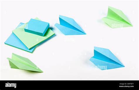 high angle paper planes arrangement Stock Photo - Alamy