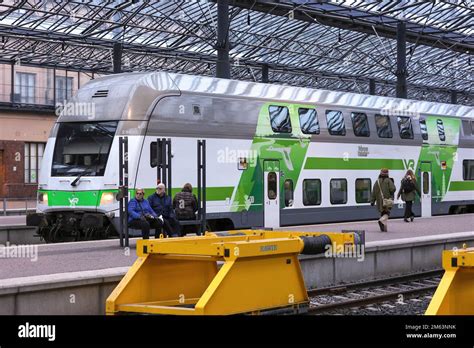Vr Company Train At The Helsinki Central Railway Station Helsinki