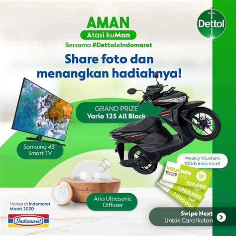 Beli Dettol Di Indomaret Menangkan Hadiah Motor Smart TV Diffuser