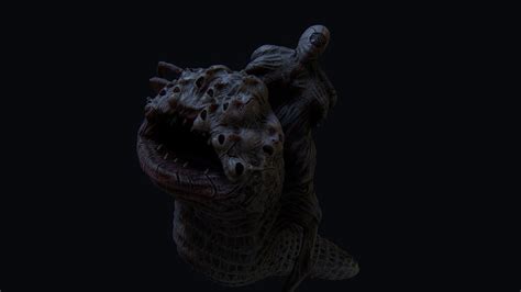 3d Model The Leach Horror Monster Animated Vr Ar Low Poly Rigged