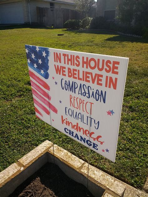 In This House Yard Sign In This House We Believe Patriotic Etsy